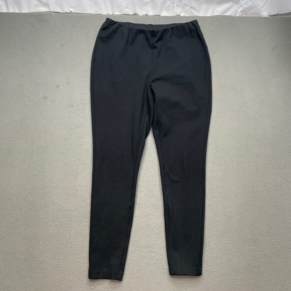 J. Jill Women Ponte Leggings Viscose Blend S Petite Black Seamed Minimalist
